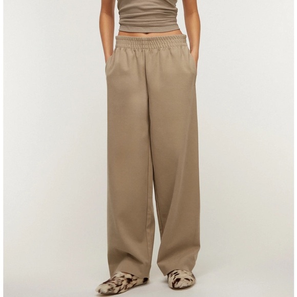 OAK + FORT Pants - Oak + Fort Caramel Beige Relaxed Fit Pants 100% Cotton Made in Korea size M